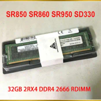 1PCS Server Memory For IBM SR850 SR860 SR950 SD330 SR590 SR570 ST550 SR630 SR650 01DE974 7X77A01304 32GB 2RX4 DDR4 2666 RDIMM