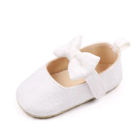 Baby Girl Floral Embroidery Flats Infant Bow Walker Crib Shoes for Party Festival Baby Shower