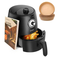 Air Fryer 2Qt, Compact Small Air Fryer Oven with Air Fryer Liners and Knob Control