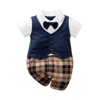 colorland 短袖連身衣 造型包屁衣 嬰兒服 童裝 藏青紳士款