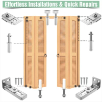 Bi-Fold Door Hardware Repair Kit - Hardware Kit For 2.22Inch To 2.54Inch Track,Folding Pocket Door Replacement Kit Accessories