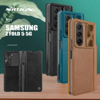 Nillkin for Samsung Galaxy Z Fold 5 5G Case Qin Flip Leather Case Luxury for S-Pen Holder Cover for Samsung Z Fold 5 5G Case