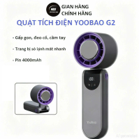 Yoobao Quạt Tích Điện Mini G2 Cầm Tay Gập Gọn Để Bàn Đeo Cổ 100 Cấp Độ Có Sò Lạnh Pin 4000mAh Turbo 