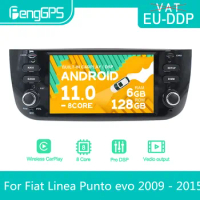 For Fiat Linea Punto Evo 2009 - 2015 Android Car Radio Stereo DVD Multimedia Player 2 Din Autoradio GPS Navi PX6 Unit Screen