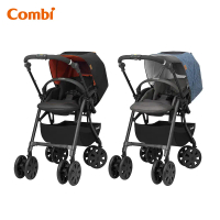 ★送皮革握把套+宜得利NCOOL推車座墊★【Combi】 CROSSGO 輕巧日系大輪旗艦推車 (華麗黑/米格藍)#華麗黑-華麗黑
