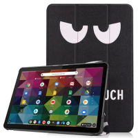 Magnet Trifold Funda Stand Cover for Lenovo Chromebook Dute 10.1 2020 PU Leather Case