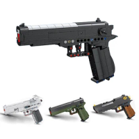 World War II famous pistol series IT M92F MOC building block US Desert Eagle Launcheable Bullet children's toy birthday gift
