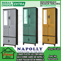 [Instant] Lemari Pakaian Plastik Napolly Cabro 81 Almari Baju Rak 2 Pintu Cabinet Gerobok Minimalis 