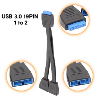 USB 3.0 19Pin/20Pin Splitter Cable for Motherboard Expansion Cable USB3.0 19Pin 1 to 2 Splitter 20CM