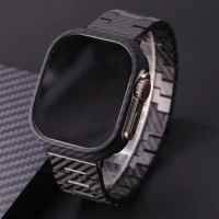 Genuine Carbon Fibre Strap For Apple Watch Ultra 49mm 45mm Band+Carbon Fibre Case iWatch Series 8 7 High-quality Bracelet