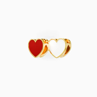 LITTLETHINGSHEWEAR - Liontin Kalung Emas Carys Red White - Pendant Kalung Emas (Liontin Saja)
