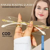 Kacamata Baca Lensa Plus Anti Radiasi Auto Focus Frame Bingkai Framless Stylis Fashionable Rimless U