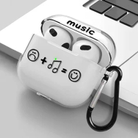 Music Cartoon Airpods Case Apple airpod Wireless Earmuffs Anti-Scratch airPods Pro Protective Case Headphones iPhone ins Case