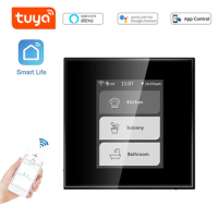 LCD Tuya Smart Switch WiFi Mesh Light Switch Curtain Switch Smart Life App Remote Control Alexa Google Home Voice Control 220V
