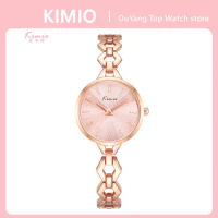 Women Watch KIMIO 2022 Fashion Ladies Watches Luxury Women Rosegold Wrist Square Crystal Clock Girl WristWatch Relogio Feminino