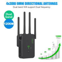 1200Mbps WIFI Router Wireless WiFi Repeater 2.4G 5GHz Wifi Signal Amplifier Extender Router Network WiFi Repetidor 802.11 ac n
