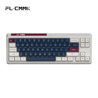 FL·ESPORTS CMK68 Mechanical Keyboard Double ISSP Silencer Structure 68 Keys RGB Hot Swap 2.4G Wireless Bluetooth Wired Keyboard