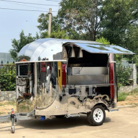 Lofty Food Cart Mobile Cart 13.2 Ft Kitchen Cooking Food Truck Trailer Ice Cream Cart