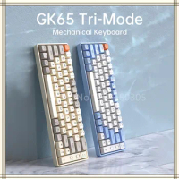 Gk65 Wireless Mechanical Gamer Keyboard 65keys 3-mode Usb/2.4g/bluetooth Keyboard Rgb Backlit Hot Swap Office Pc Keyboard