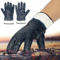 Nitrile Canvas Working Glove Durable Nonslip Blue Thicken Gauntlets Soldering Accessory Auto Repair Dipped Rubber Gloves