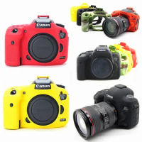 For Canon EOS R 6D 7D 5D Mark II III IV 200D 70D 80D 750D 4000D 5D4 SL2 T100 T7i 7DII Silicone Case Skin Cover DSLR Camera Bag