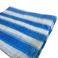 帆布 藍白帆布 10*10尺 藍白條帆布 防水布 塑膠布(藍白條帆布 藍白帆布 搭棚布 防水布)