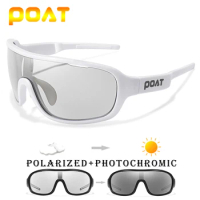 POAT BRAND Cycling Eyewear Outdoor Road Sports Cycling Fishing Sunglasses Men Women Polarized Photochromic windproof Glasses