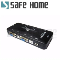 SAFEHOME USB KVM 1對4 手動切換器 可用一組螢幕鍵盤滑鼠操作四台電腦 SKU104