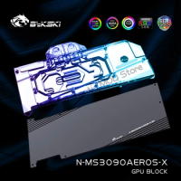 Bykski N-MS3090AEROS-X,GPU Water Block For MSI RTX3090 / 3080 Areo S Graphics Card Radiator,VGA Watercooler 12V/5V AURA SYNC