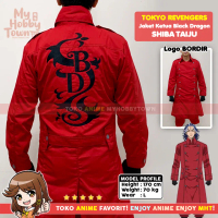 Jaket Parka Jubah Black Dragon Red Tokyo Revengers Taiju Shiba Cosplay