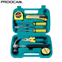 9PCS household tool set hardware toolbox car life hammer manual set tool