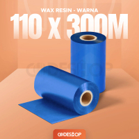 Ribbon 110x300 Meter Tinta Printer Blue Wax Resin 110 x 300 M Pita Cartridge Warna Biru