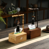 茶餐廳竹製 紙巾 收納盒 中式 竹紙巾盒 長方形 可拎簡約 家用 手提紙抽盒