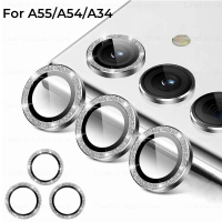 ตัวป้องกันกล้องเพชร, สำหรับ Samsung Galaxy A55, A54, A34, A24, A14, พร้อมวงแหวนโลหะ, กระจกเลนส์, ฝาเ