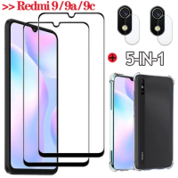 5in1, redmi 9c glass for redmi 9a Tempered glass for xiaomi redmi9 clear phone case Xiaomi Redmi 9 a 9c glass film redmi 9a film