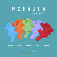 Mikayla One Set / Baju Ruffle Knit Tee / Setelan Anak Perempuan Bahan Rib Premium / Baju Anak Turtle