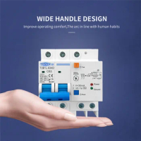 TOMZN Residual Current Circuit Breaker Main Switch with Surge Protector RCBO MCB with Lightning-Protection SPD 63A