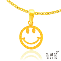 【金緻品】黃金墜子 微笑圖章 0.39錢(純金墜飾 笑臉 微笑墜子 中性 個性 新潮)