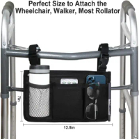 Multifunctional Wheelchair Side Bag Waterproof Wheelchair Armrest Pouch Organizer Wheelchair Side Bag Wheelchair Handbag