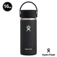 Hydro Flask 16oz/473ml 寬口旋轉咖啡蓋保溫瓶 時尚黑