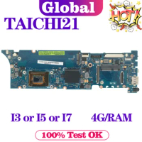 KEFU Notebook TAICHI21 Mainboard For ASUS TAICHI 21 Laptop Motherboard Maintherboard With I3-3217U I5-3317U I7-3537 CPU 4GB/RAM