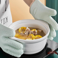 廚房加厚防燙隔熱硅膠手套耐高溫微波爐烤箱烘焙專用手套防水手套