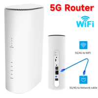 5G WiFi Router Wireless Router with SIM Card Slot 5G LTE Router 2.4G+5.8G CPE Modem Router Multiple Network Interface for Office