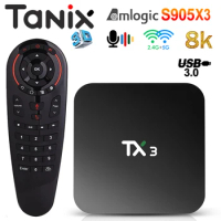Original Tanix TX3 Android 9.0 Smart TV BOX Amlogic S905X3 8K 4GB RAM 32G/64G ROM 2.4G/5GHz Dual WIFI 3D HDR BT H.265 TV Prefix