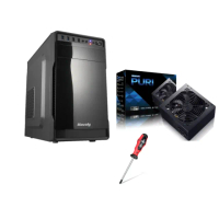 【Mavoly機殼】機殼+500W★葡萄柚 電腦機殼 +PURI電源供應器-送十字起(機殼+電源)