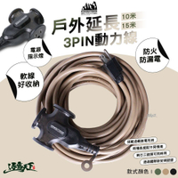 ADAM 戶外延長3PIN動力線 10M 15M 好收納電線 新安規 通電指示燈 自動斷電 延長線 動力線 露營 逐露天下