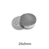 2/5/10/20/30PCS 25x5 mm Permanent Magnets Strong N35 Round Magnets 25x5mm Neodymium Magnet Disc 25*5 mm Circular 25