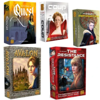 All-English resistance organization party board game strategy card coup The Resistance Avalon playing cards party card games