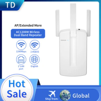 TD 5Ghz Wireless WiFi Repeater AC1200M Dual Band Wifi Booster 2.4G Wifi Long Range Extender 5G Wi-Fi Signal Amplifier Repeater