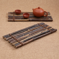 紫竹排茶席手工編織茶簾 隔熱墊茶杯墊子茶墊 功夫茶具配件竹排